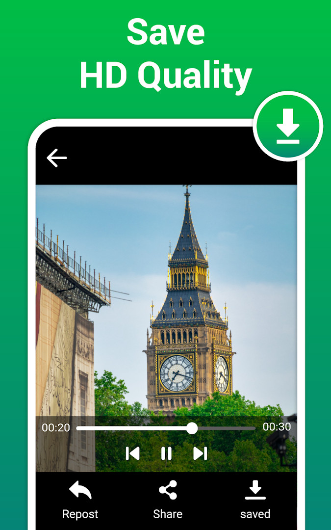 File manager screen showing saved status videos and images by date