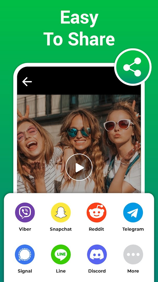 Gallery view of statuses already saved to the phone's internal storage