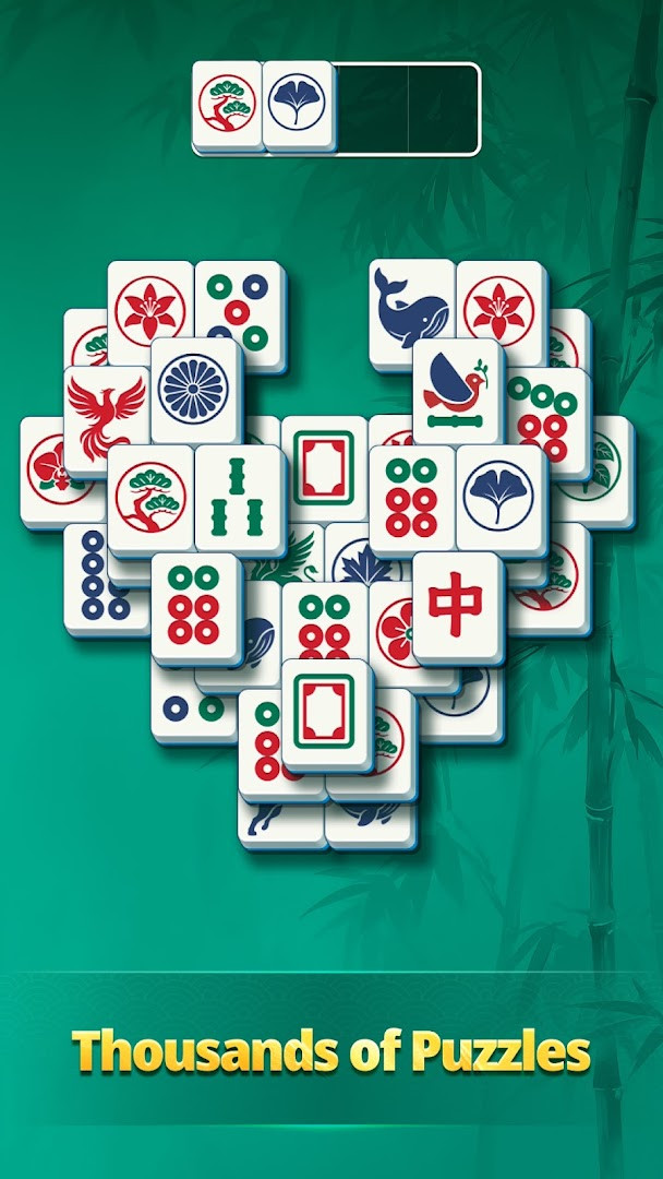 Zen Mahjong Daily puzzle progress with several tiles removed from the board