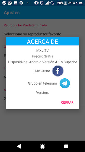MXL TV showing M3U list loading from local storage