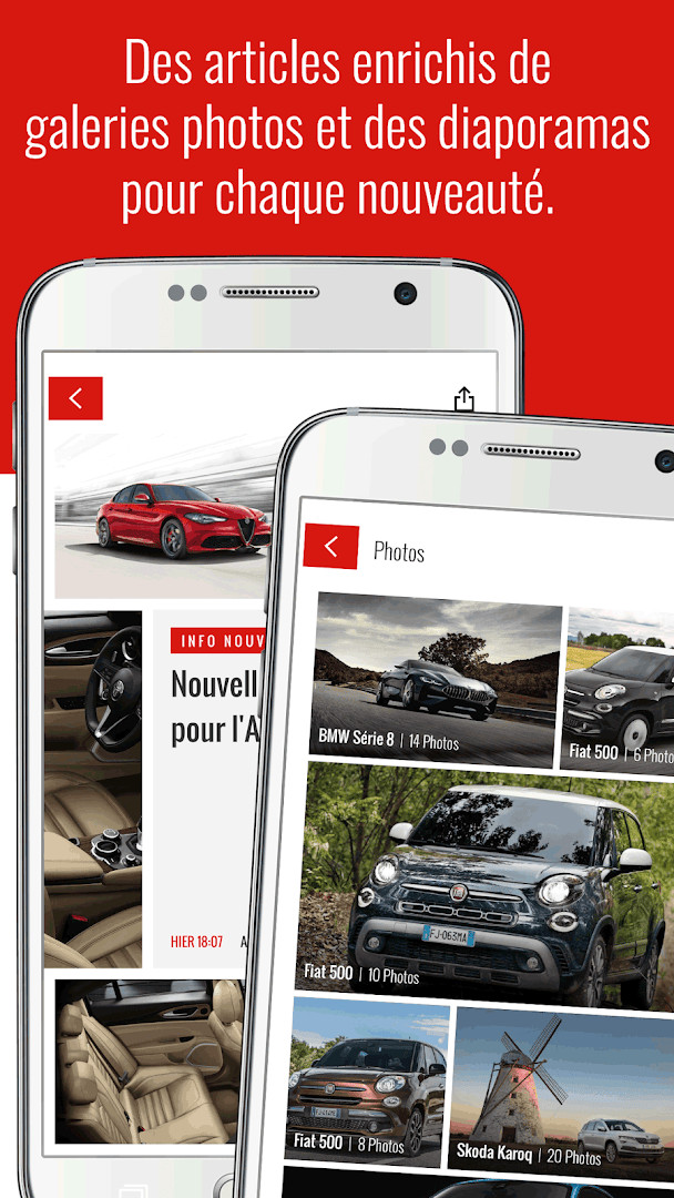 Test review page with vehicle spec sheets, photos and video