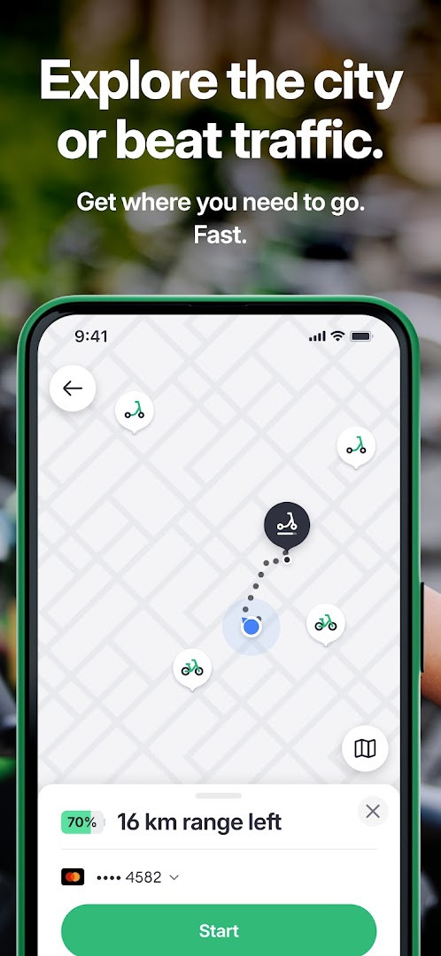 Hopp: Rent a scooter QR code scanner for unlocking a scooter