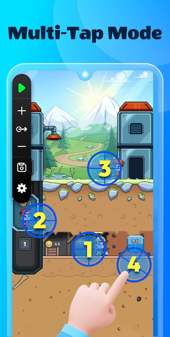 Swipe route setup screen in Auto Clicker: Auto Tapper for drawing repeating gesture paths