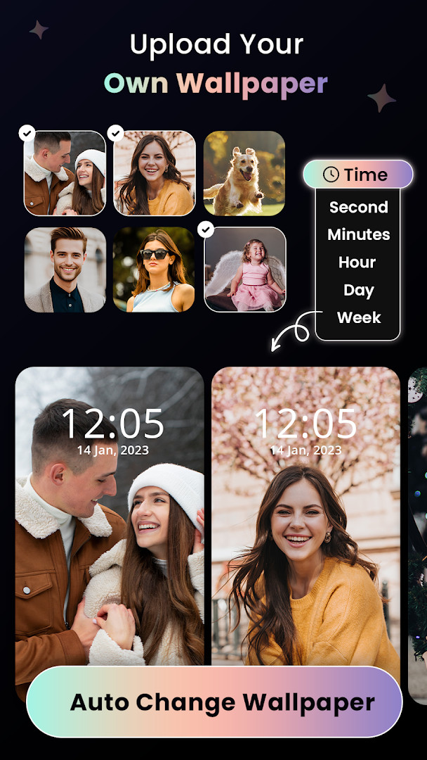 Lock screen and home screen double wallpaper selection