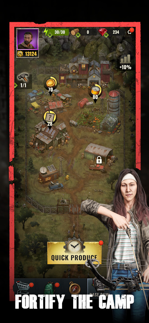 The Walking Dead: Aftermath gameplay showing a horde of walkers approaching