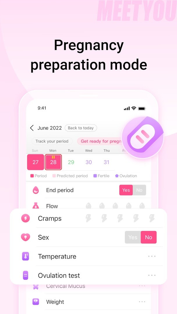 MeetYou community feed where women share health and pregnancy tips