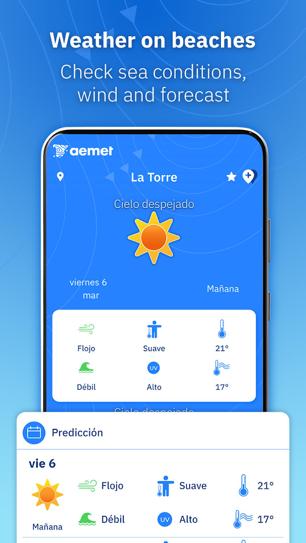 Search screen for finding municipalities and beaches across Spain