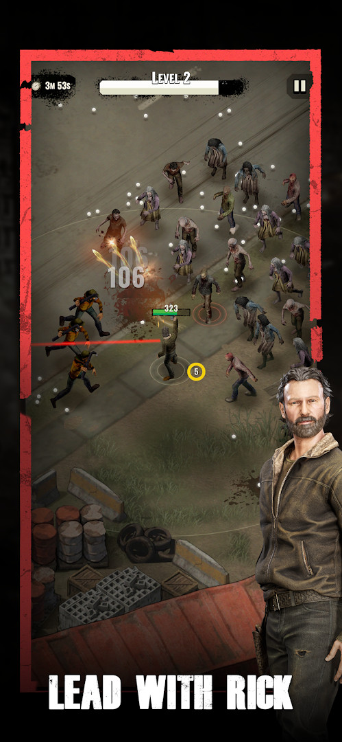 The Walking Dead: Aftermath camp building screen showing construction of defenses