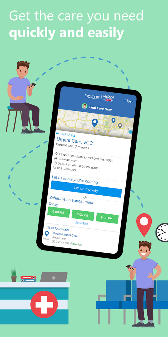 MyChart immunization history and health information screen