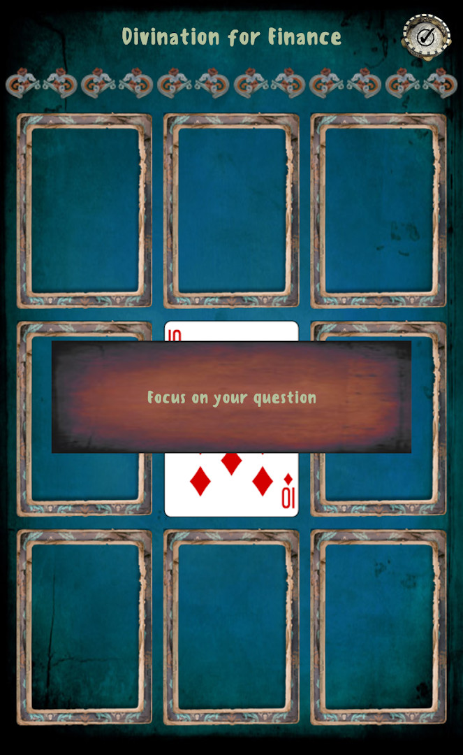 Card reading app money divination screen