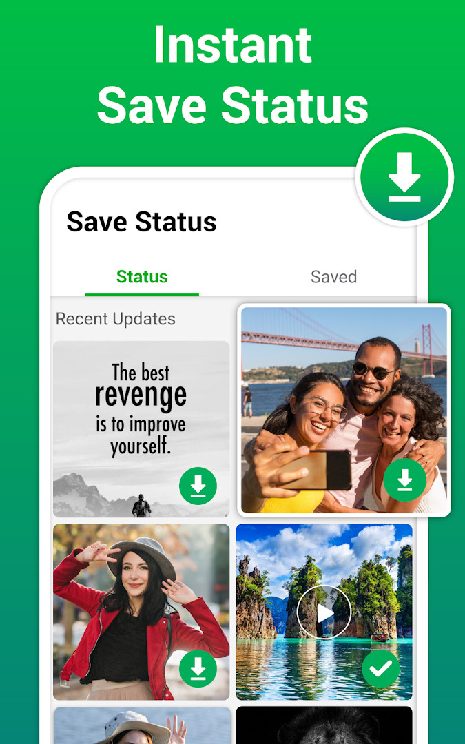 Auto-save settings screen for photos, videos, and GIFs