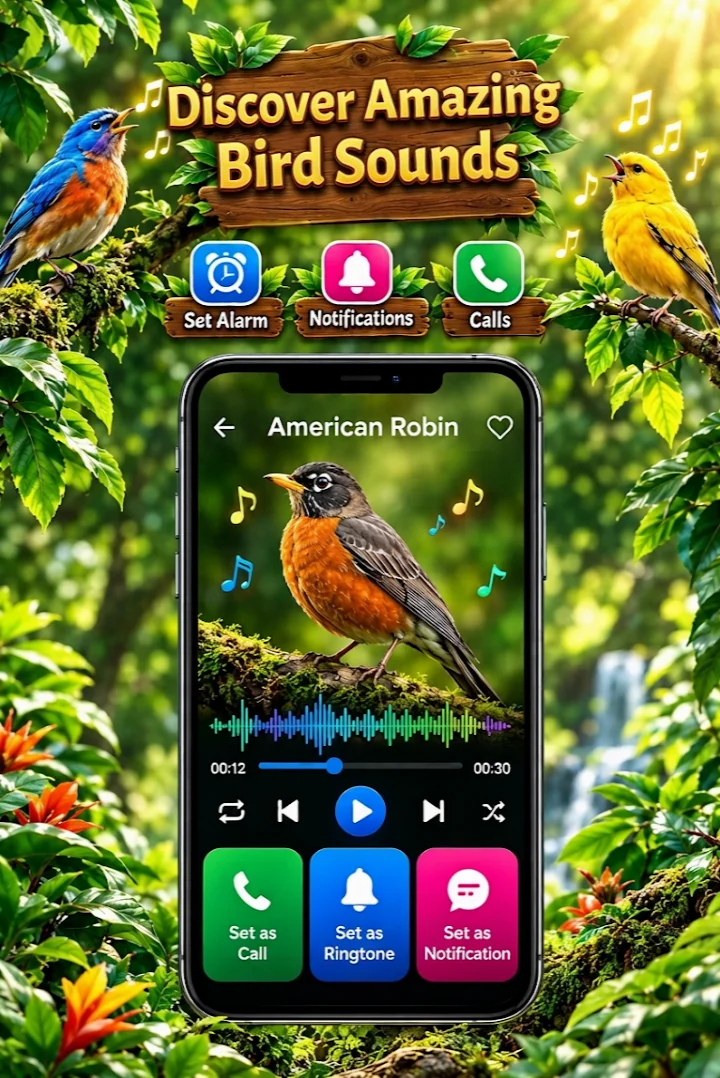 Birds Sounds favorites section where users can save preferred bird sounds
