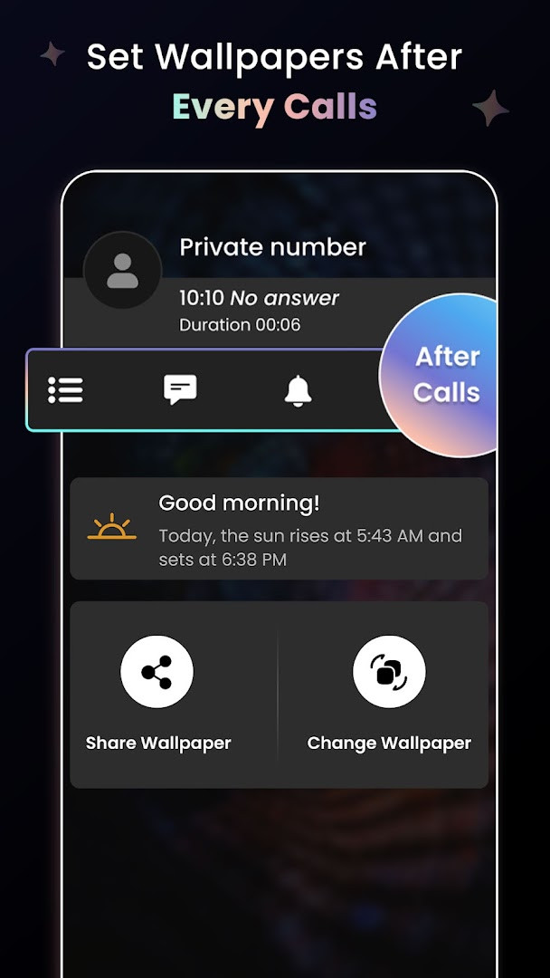 Auto wallpaper changer settings with interval options