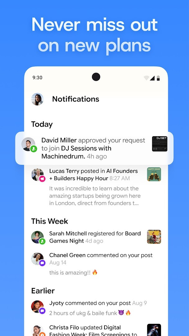 Luma calendar subscription for local clubs and events