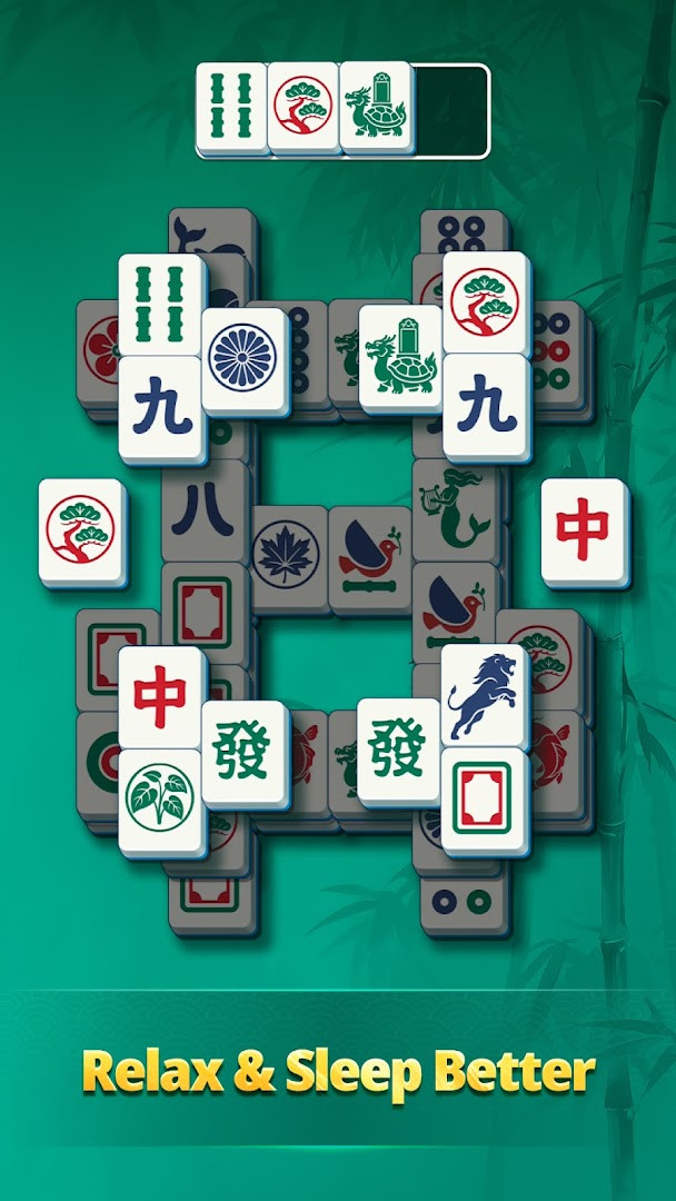 Zen Mahjong Daily layout of a classic mahjong solitaire board mid-puzzle