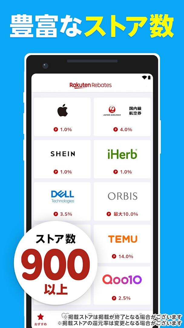 Rakuten Rebates push notification with increased point rate alert